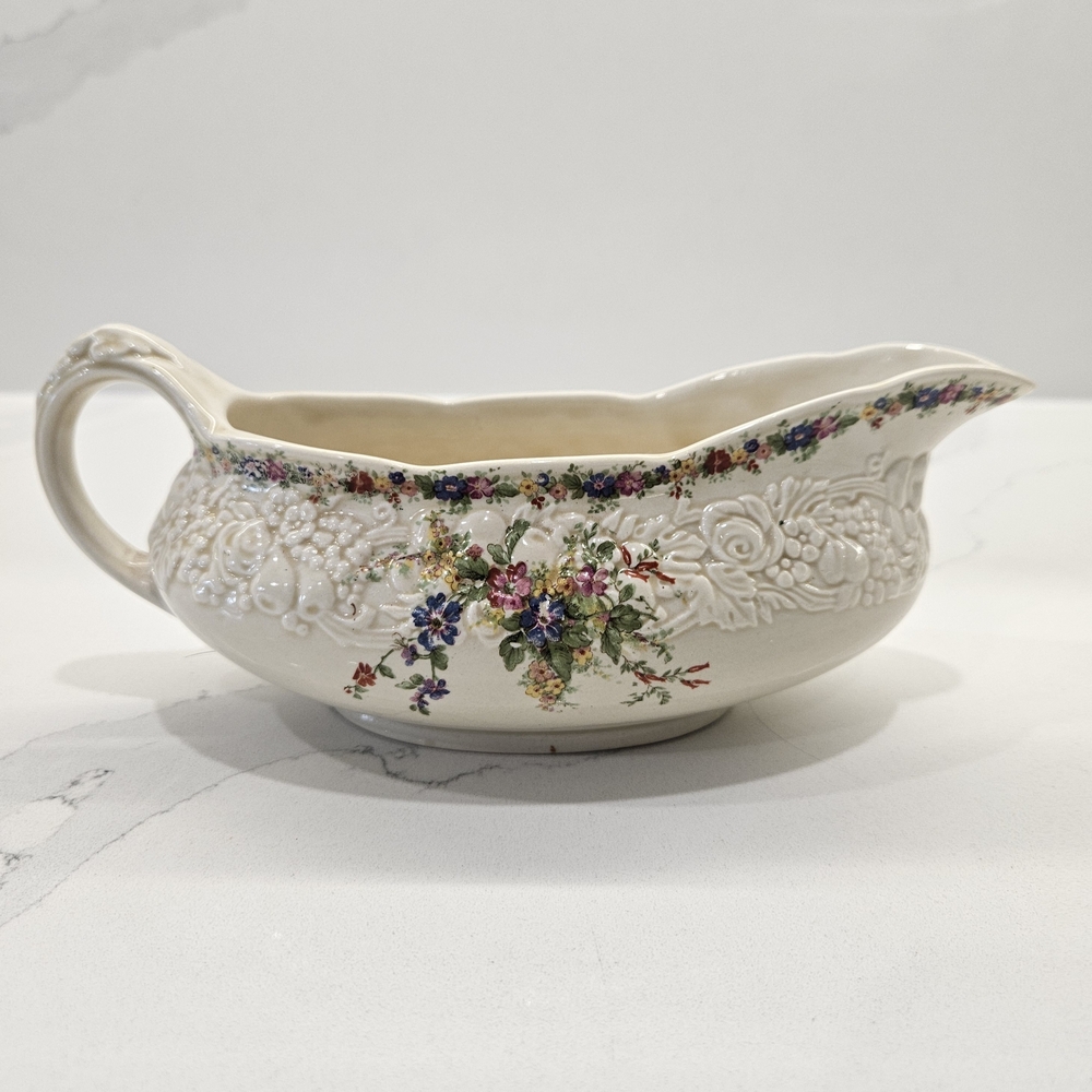 Vintage Crown Ducal Florentine Rosalie Gravy Boat